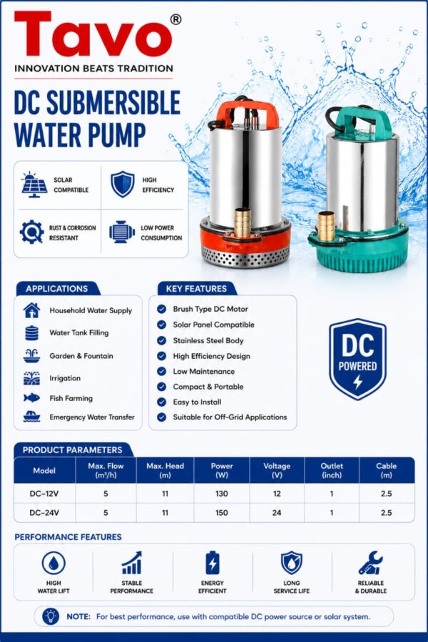 tavo dc pump performance chart