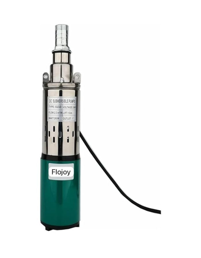 FLOJOY DC 24V Screw Submersible Pump 110-115 Feet Solar Panel or Battery Operated Solar Water Pump
