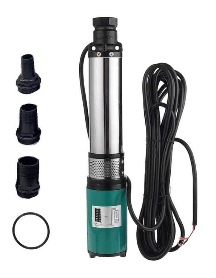 FLOJOY Asian Pumps & Machineries Dc 24V 250W Solar Submersible Water Pump For Openwell & Borewell High Flow 3000-4000 L/Hr, 6 Impeller Pump Outlet 50Mm (3 Nozzle 1, 1.5 & 2 Inch) 90-100 Feet