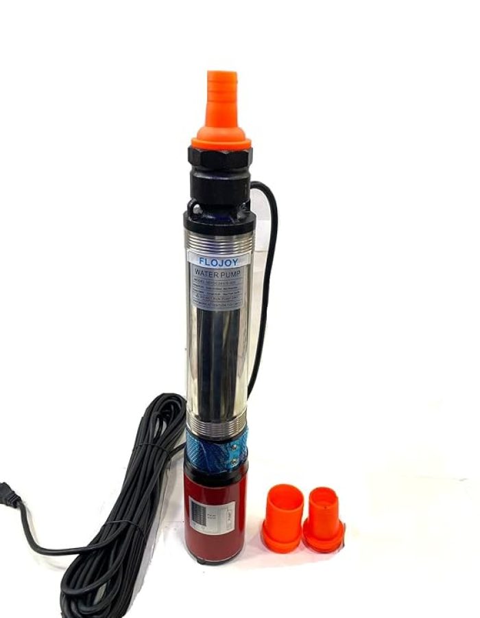 Asian pumps & Machineries 24v 300W Borewell/Openwell Submersible Pump for Tank Filling, Farmland Irrigation, Head 170 feet Outlet 1” Flow 1500-2000 Lhr Copper Winding Cable 10 Meter