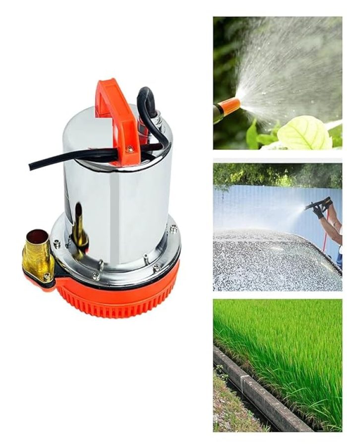 Roll over image to zoom in     Asian Pumps & Machineries 12v 150w Head 25 feet 1” 3000-4000 lhr Solar or Battery Operated Submersible Water Pump for Marine Boat, Well, Farm, Pond, Garden, Dewatering & Fountain (Copper Winding)