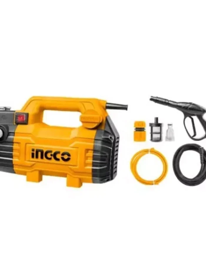 INGCO High Pressure Washer HPWR15028,1500W|100% Pure Copper Motor|Pressure-135 Bar, Max Flow-420 l/h, 8M High Pressure Hose Pipe for Cleaning Homes, Cars, Garden, (Yellow/Black) Submersible Water Pump  (2 hp)